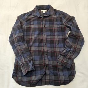 Calvin Klein Navy and Burgundy Plaid Shirt
